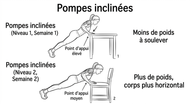 Réaliser des pompes inclinées