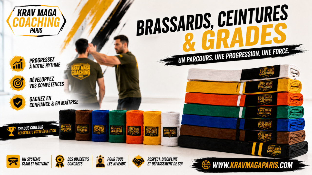 Brassards ceintures et grades en Krav Maga